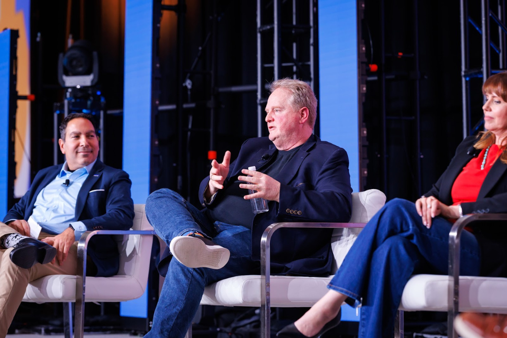 Andrew Nelson addressing the panel audience - SWI